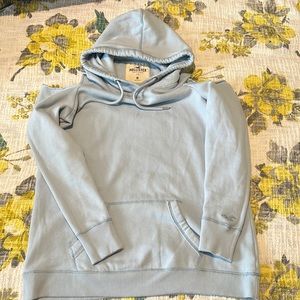 Hollister Baby Blue Cold Shoulder Hoodie Medium